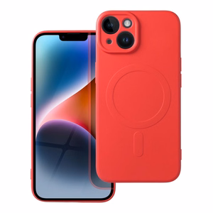 Silikoninen Mag Cover iPhone 14:lle yhteensopiva MagSafen kanssa punainen