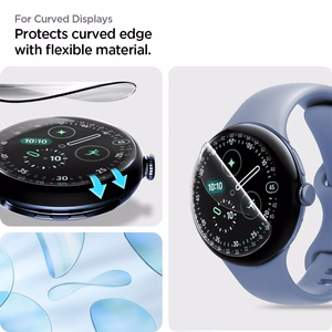 Spigen Elite Shield EZ Fit 2 kpl hydrogeelikalvoja Google Pixel Watch 45 mm -mallille