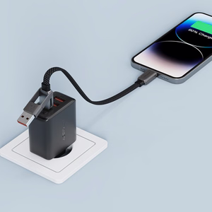 Acefast C13-05 USB-C - USB-A / USB-C -kaapeli 480 Mb/s 3 A 0,2 m - musta