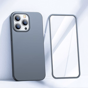 Joyroom 360 Full Case edessä ja takana kansi iPhone 13 Pro + karkaistua lasia näytönsuoja harmaa (JR-BP935 tranish)