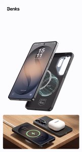 Benks Magnetic Armor Pro Kevlar metallikehys suojakuori 600D G048 Samsung Galaxy S26:lle musta