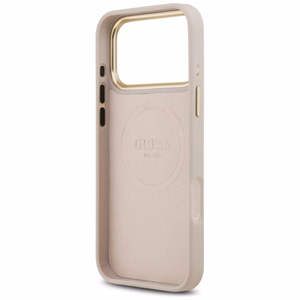 Guess 4G Logo Plate MagSafe suojakuori iPhone 17 Pro Max - pinkki