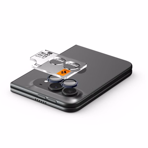Spigen Optik Pro Glas.tR EZ Fit 2-Pack Tempered Glass Camera Screen Protector for iPhone Duo - Navy Blue