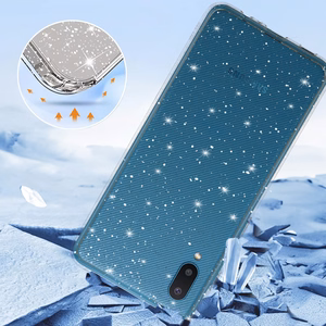 Crystal Glitter Suojakuori Samsung Galaxy A02 hopeinen