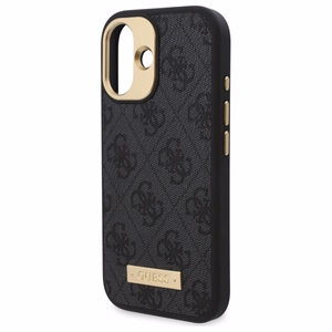 Guess 4G Logo Plate MagSafe iPhone 16 Suojakuori - Musta