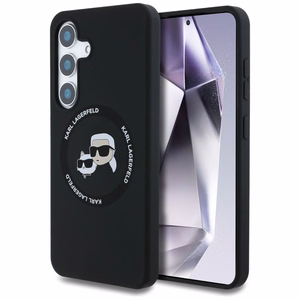 Karl Lagerfeld Suojakuori Samsung S25:lle KLHMS25SSKCHTCK (Magneettinen Silikoninen Double Heads) Musta