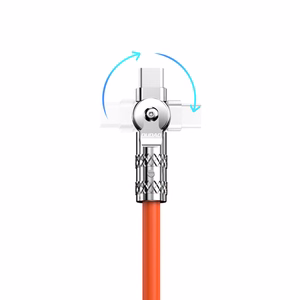 Dudao L24AL USB-A - Lightning kulmittainen Kaapeli 180 asteen kierrolla 30W 1m - oranssi