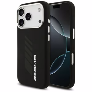 AMG Silikoninen Oversize Rhombs MagSafe Suojakuori iPhone 17 Pro:lle - Musta