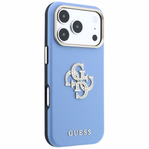 Guess Smooth & Big Strass Logo -suojakuori iPhone 18 Pro Max / 17 Pro Max – sininen