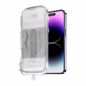 Tempered Glass Full Glue Easy-Stick Box for IPHONE 13/13 PRO/14/16E BLACK
