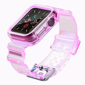 Silikoniranneke Rannekoru Kotelo Hihna Light Set for Apple Watch 42mm - punainen