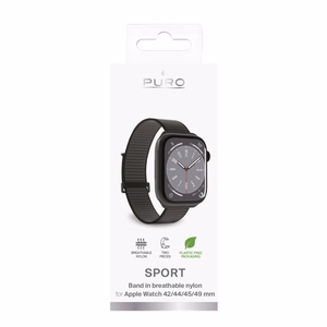 Puro Sport Nylon Strap for Apple Watch 42 / 44 / 45 / 49 mm - Black