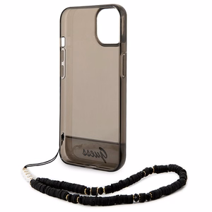 Guess GUHCP14SHGCOHK iPhone 14 6.1 "musta / musta kovakotelo läpikuultava Pearl hihna