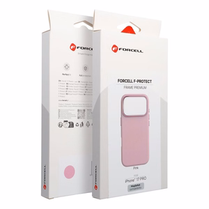 Suojakuori iPhone 16e (SE4 2025) / 17e:lle Forcell F-Protect Frame Premium, MagSafe-yhteensopiva, vaaleanpunainen
