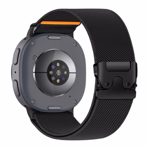 Tech-Protect Nylon Clasp -ranneke mallille Samsung Galaxy Watch 40/44/46 mm – musta