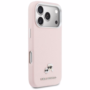 Karl Lagerfeld MagSafe -suojakuori iPhone 17 Pro Max 6,9" PU K&C Head Pin vaaleanpunainen