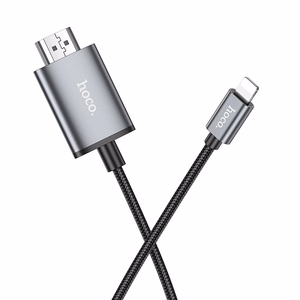 Hoco UA27 Lightning–HDMI -kaapeli 1080p 2,0 m teräksenharmaa