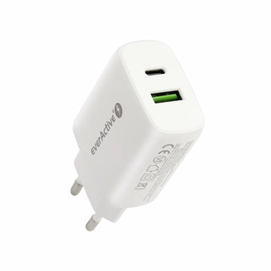Laturi 1 x USB Quick Charge 3.0, 1 x USB-C PD PPS 25 W, valkoinen