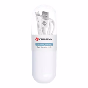 USB-kaapeli Forcell TUBE (C316) Lightning 1m valkoinen