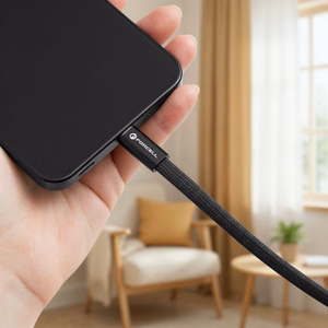 Kaapeli USB-C - USB-C Forcell F-Energy QC4.0 PD 5A 240 W Cafule Flat 1,2 m CCFN23 musta