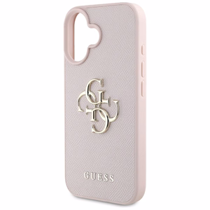 Guess Grained Big 4G Logo Small Classic Logo suojakuori iPhone 16:lle - vaaleanpunainen