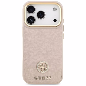 GUESS Suojakuori IPHONE 17 Pro MagSafe GUHMP17LPGCRMDEP (PU W/ Grained Strass Logo) vaaleanpunainen