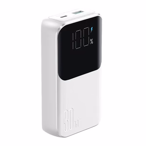 Mini-virtapankki sisäänrakennetuilla kaapeleilla Joyroom JR-PBC06 30W 10000mAh - valkoinen