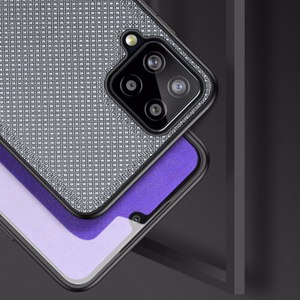 Dux Ducis Fino kotelo päällystetty nylon materiaalia Samsung Galaxy A22 4G harmaa