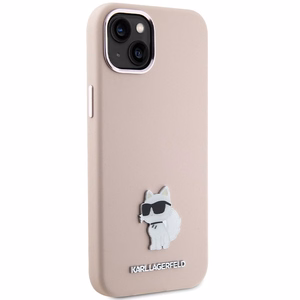 Karl Lagerfeld Suojakuori iPhone 15 Plus 6,7 KLHCP15MSMHCNPP vaaleanpunainen HC SILICONE C METAL PIN