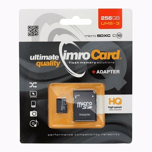 Imro muistikortti 256 GB microSDXC luokka 10 UHS-3 + sovitin
