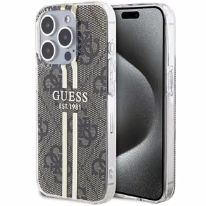 Guess suojakuori iPhone 15 Pro GUHCP15MH4PSEGW 4G Gold Stripe ruskea