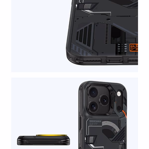 Benks Dynamic Magnetic Mecha -suojakuori (D070) Iphone 17 Pro Maxille, musta (kameran ohjauspainike)