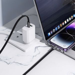 Litteä kaapeli USB C - Lightning Hoco PD 30W 1 m X125 musta