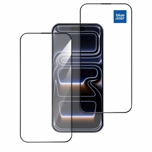 Tempered glass for iPhone 17 PRO MAX Blue Star 5D AR black