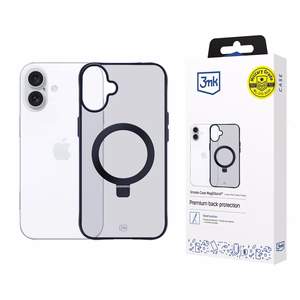 3mk Smoke Case Mag&Stand Suojakuori Apple iPhone 16 Plus:lle - läpinäkyvä