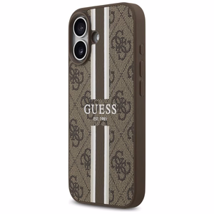 Guess 4G Printed Stripes MagSafe-suojakuori iPhone 17:lle - ruskea