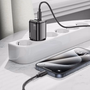 Puhelinlaturi Hoco USB A + USB C QC3.0 PD 3A 20W + kaapeli USB C - Lightning N52 musta