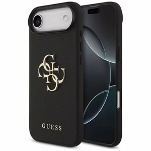 Guess Grained Big 4G & Classic Logo Suojakuori iPhone Airille - musta