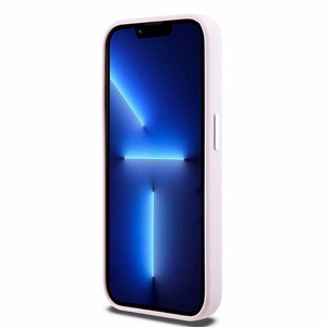 DKNY Liquid Silikoninen Small Metal Logo MagSafe Suojakuori iPhone 14 Pro:lle - vaaleanpunainen