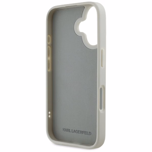 Karl Lagerfeld HC 3D Rubber Double Heads Suojakuori iPhone 16:lle - beige