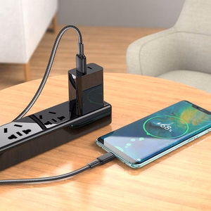 Hoco USB-A - USB-C -kaapeli 3A 1 m X69 mustavalkoinen