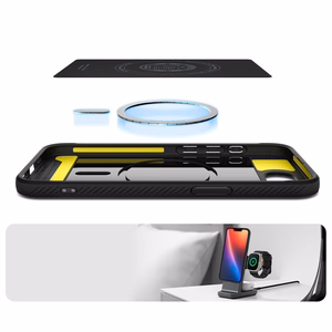 Spigen Core Armor Mag MagSafe Suojakuori iPhone 16E:lle - Mattamusta