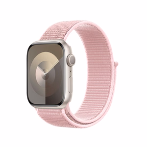 Crong Nylon -nailoninen urheiluranneke Apple Watch 38/40/41/42 mm:lle, puuteriroosa
