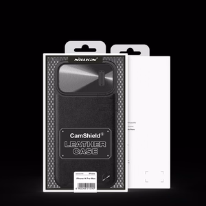 Nillkin CamShield Nahka S Kotelo iPhone 14 Pro Max kotelo kameran suojus musta