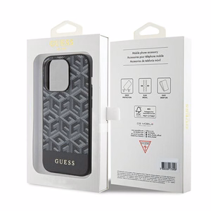Guess Suojakuori iPhone 14 Pro Max 6,7 GUHMP15XHGCFSEK musta HC MAGSAFE GCUBE PU STRIPE