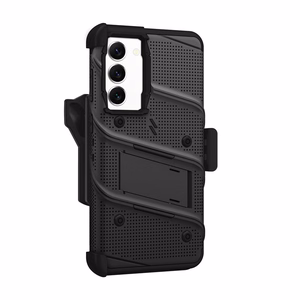 ZIZO BOLT Series armoured-case set for Samsung Galaxy S23+, with 9H screen protector, built-in kickstand and belt-clip holster, black