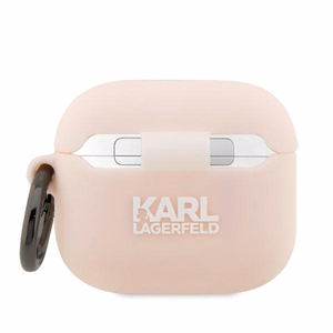 Karl Lagerfeld KLA3RUNCHP AirPods 3 Suojakuori vaaleanpunainen/vaaleanpunainen Silikoninen Choupette Head 3D