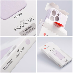 Forcell F-Protect Rubber Premium -suojakuori iPhone 16 PRO -puhelimelle, MagSafe-yhteensopiva, malvanvärinen