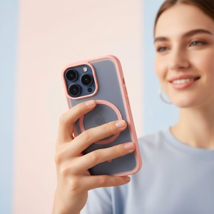 Case for iPhone 16 Flexline Mag Cover compatible with MagSafe pink