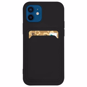 Korttikotelo Silikoni lompakko asia korttipaikka asiakirjat Samsung Galaxy A73 Musta